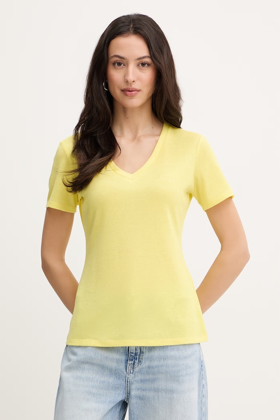 Liu Jo t-shirt basic damski regular żółty TA6175.J3845