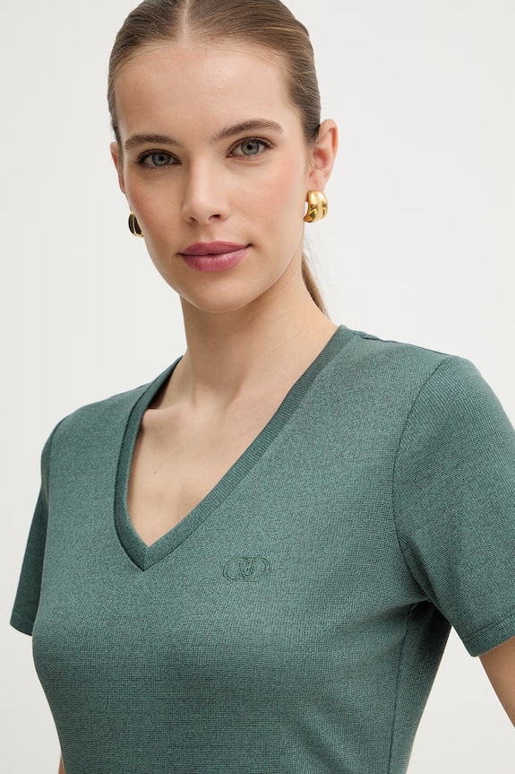 Liu Jo t-shirt basic damski zielony TA6175.J3845