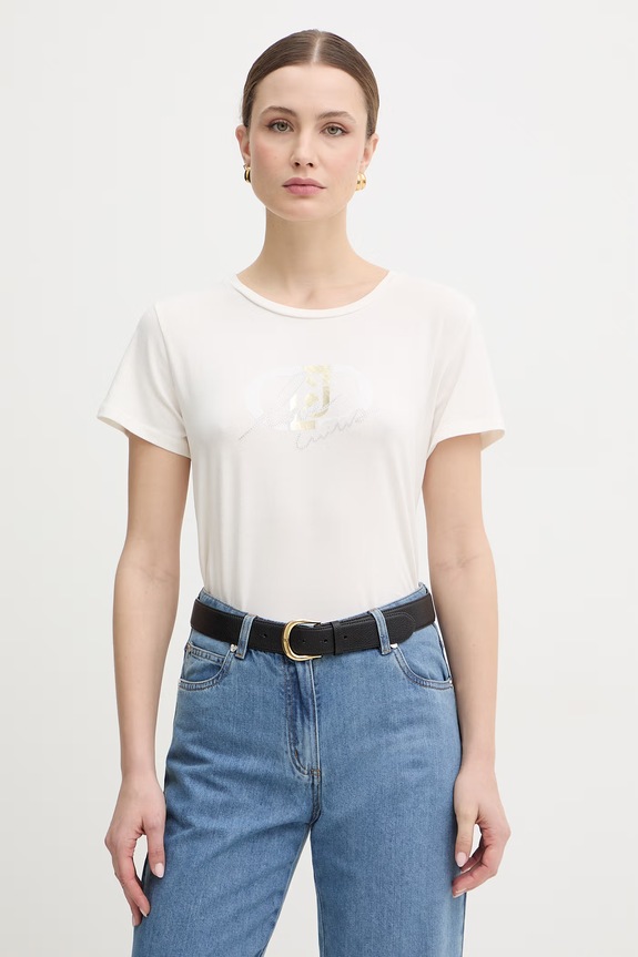 Liu Jo t-shirt sovrastampa beige TA6287.JS003