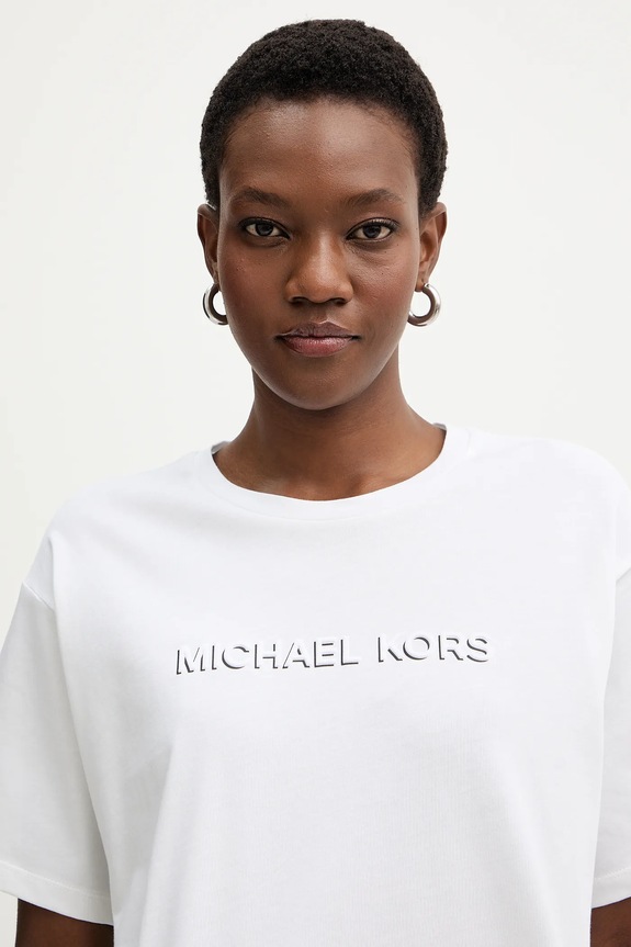Βαμβακερό μπλουζάκι MICHAEL Michael Kors μπεζ MR651Z797J