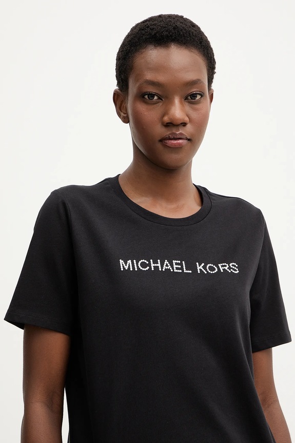 MICHAEL Michael Kors pamut póló fekete MR651QP97J