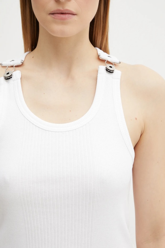 Pamučni top Jean Paul GAULTIER Overall Engraved bijela 25.03.U.TO380.J014