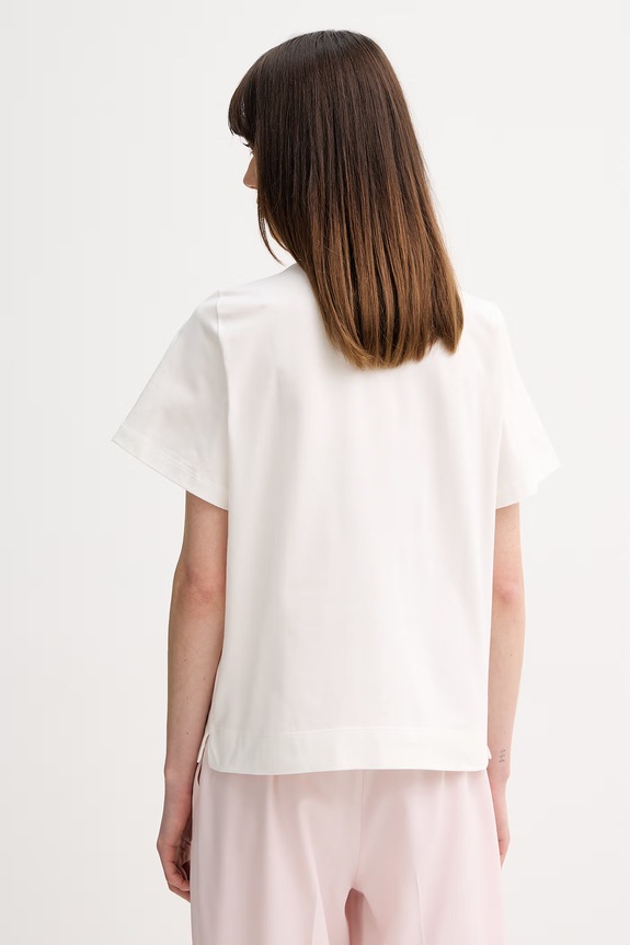 Oblačila Marella kratka majica ženska bombažna z elastanom Emme by Marella 2615971041200 bela