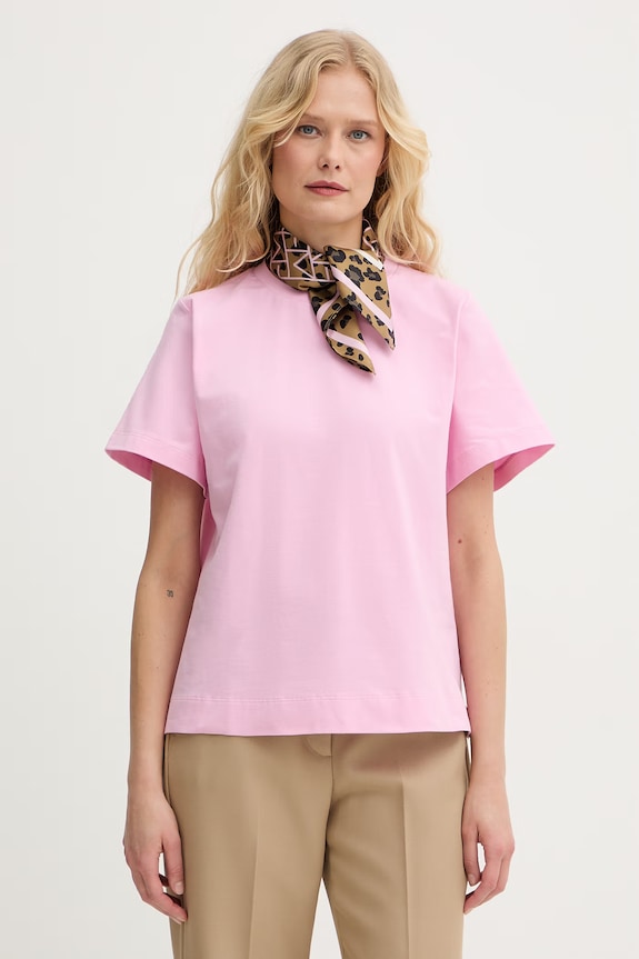 Marella kratka majica ženska bombaž z elastanom Emme by Marella roza 2615971041200