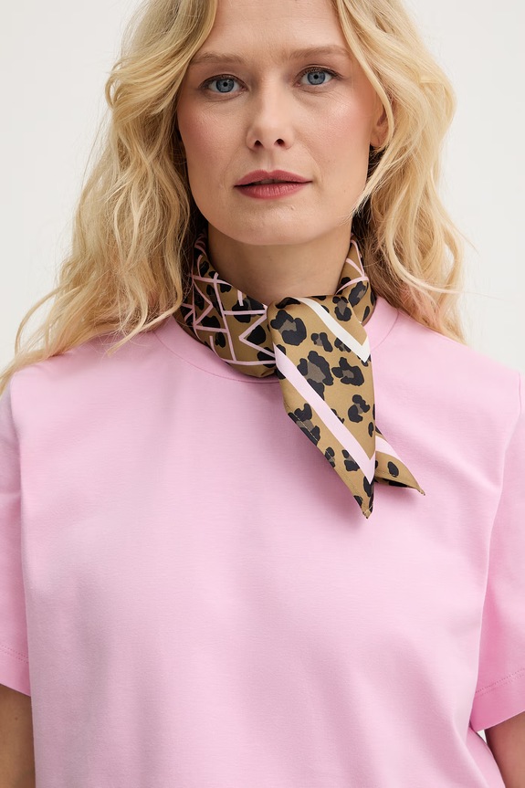 Marella kratka majica ženska bombaž z elastanom Emme by Marella roza 2615971041200