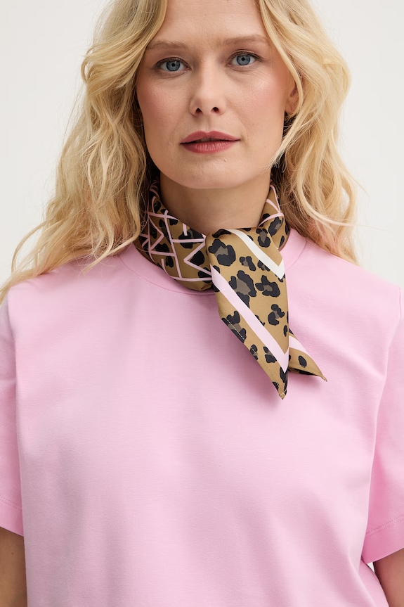 Marella kratka majica ženska bombaž z elastanom Emme by Marella roza 2615971041200