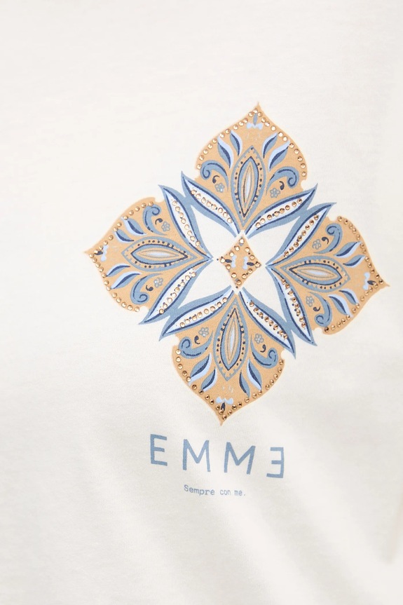 Bavlněné tričko Marella Emme by Marella 2615971071200 béžová