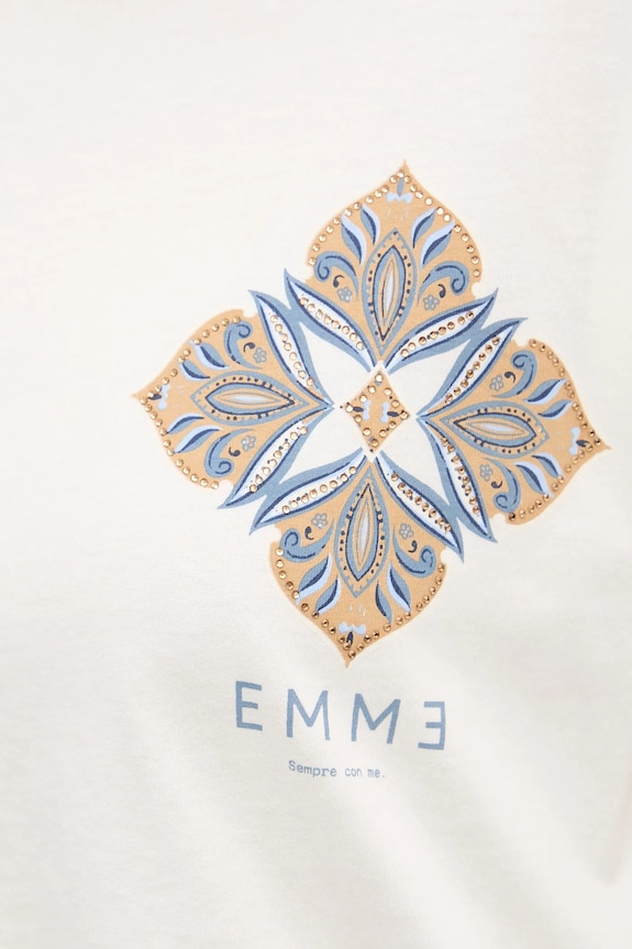 Bavlněné tričko Marella Emme by Marella 2615971071200 béžová