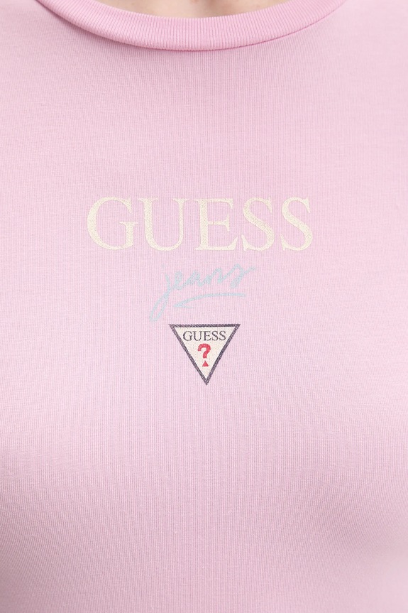 Guess Jeans tričko dámské s bavlnou W6RI15.J1314 růžová