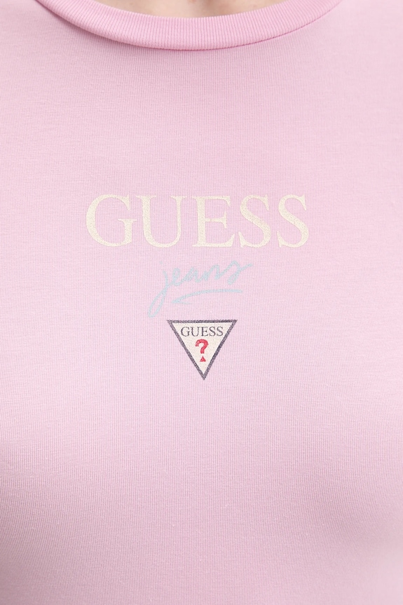 Guess Jeans tričko dámské s bavlnou W6RI15.J1314 růžová