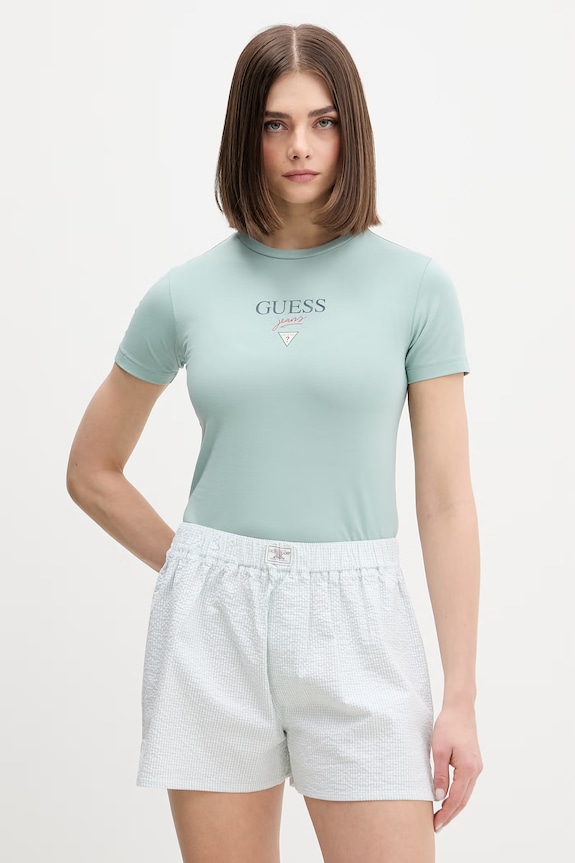 Guess Jeans tricou turcoaz W6RI15.J1314