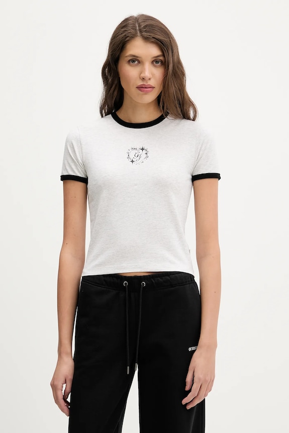Guess Jeans t-shirt z elastanem szary W6RI16.J1314