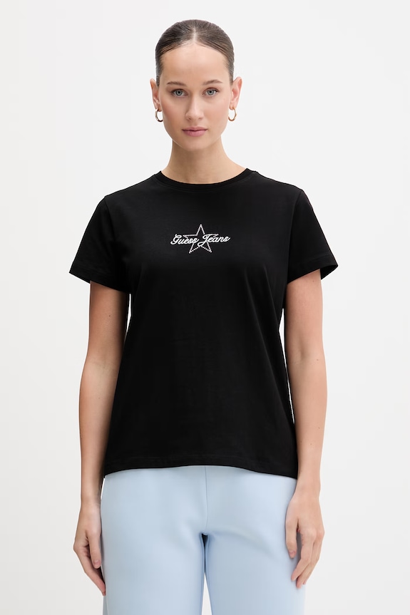 Guess Jeans tricou imprimeu negru W6RI18.J1314