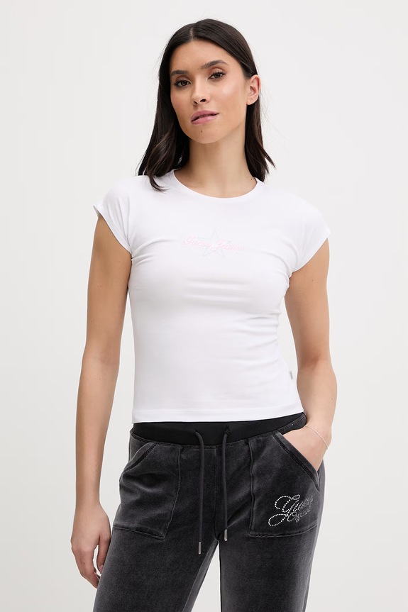 Tričko Guess Jeans nášivka biela W6RI21.J1314