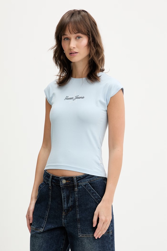 Guess Jeans t-shirt regular niebieski W6RI21.J1314