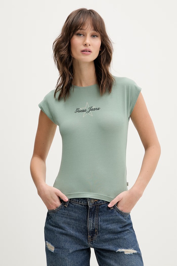 Guess Jeans t-shirt regular zielony W6RI21.J1314