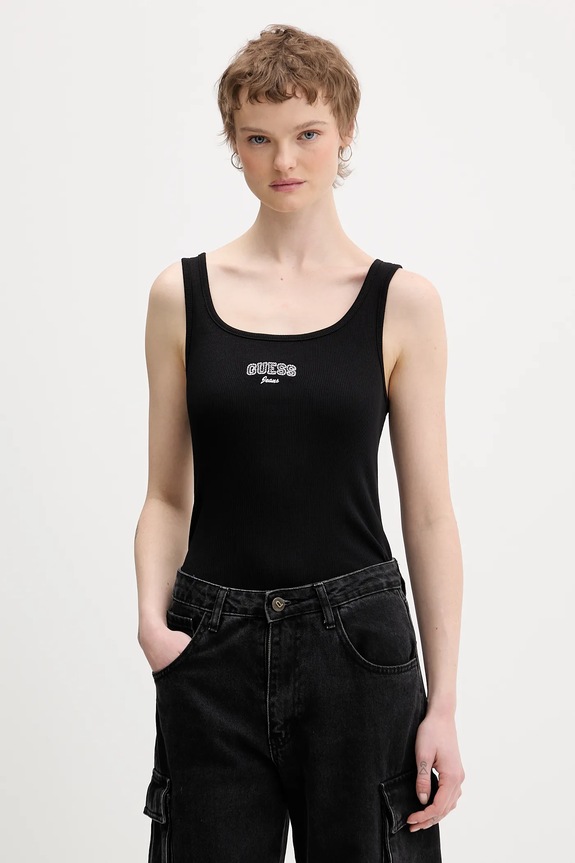 Guess Jeans top z elastanem czarny W6RP20.KA0H1