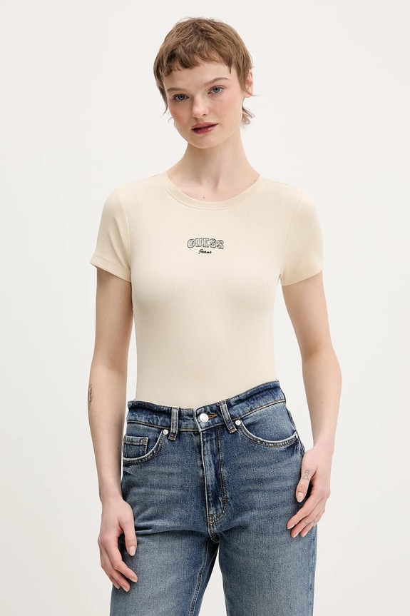 Guess Jeans tricou imprimeu bej W6RP21.KA0H1