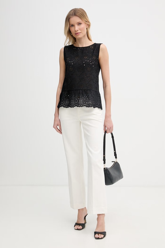 Marella bluzka z falbanką damska Emme by Marella 2615941022200 czarny SS26