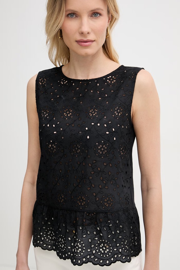 Marella bluzka z falbanką damska Emme by Marella czarny 2615941022200