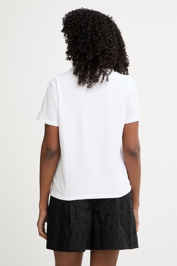 Ρούχα Marella t-shirt γυναικείο βαμβακερό με ελαστάν Emme by Marella 2615971072200 λευκό