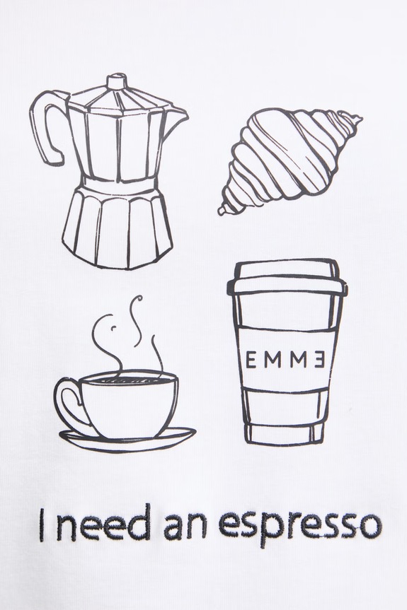 Marella t-shirt γυναικείο βαμβακερό με ελαστάν Emme by Marella 2615971072200 λευκό