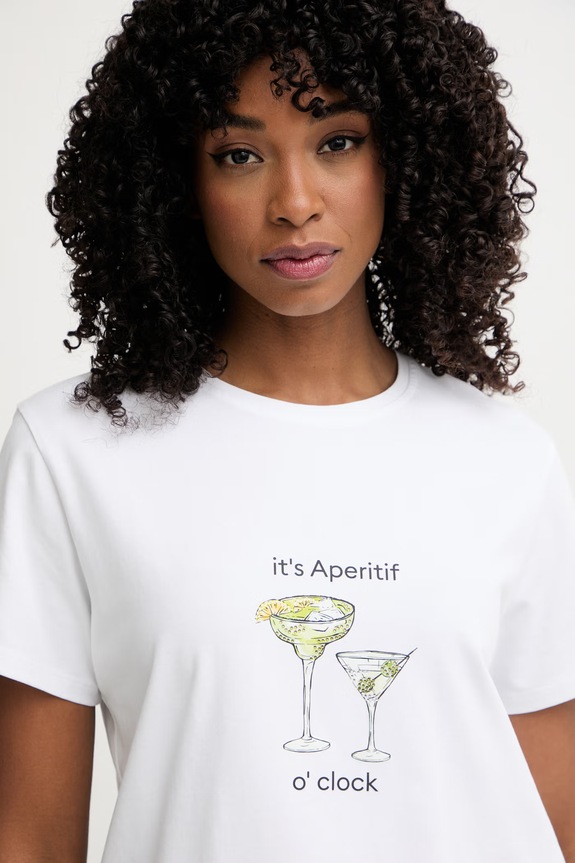 Marella T-shirt γυναικείος βαμβακερός με ελαστάνη Emme by Marella λευκό 2615971072200