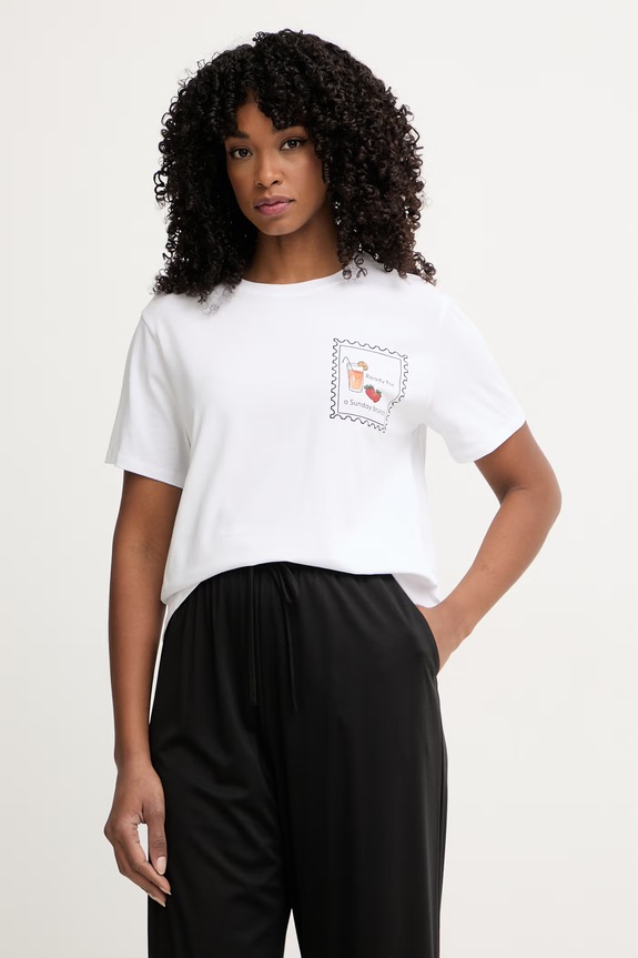 Marella t-shirt γυναικείο βαμβακερό με ελαστάνη Emme by Marella λευκό 2615971072200