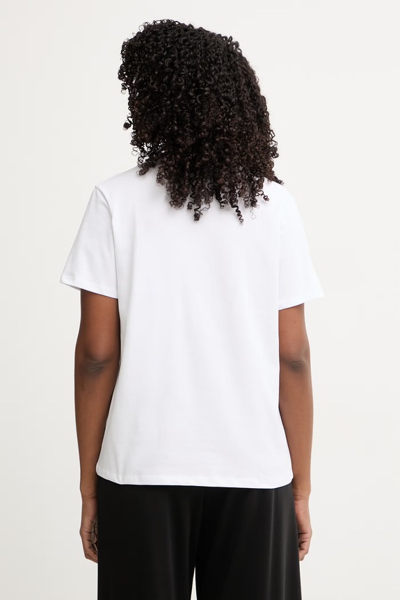 Ρούχα Marella t-shirt γυναικείο βαμβακερό με ελαστάνη Emme by Marella 2615971072200 λευκό