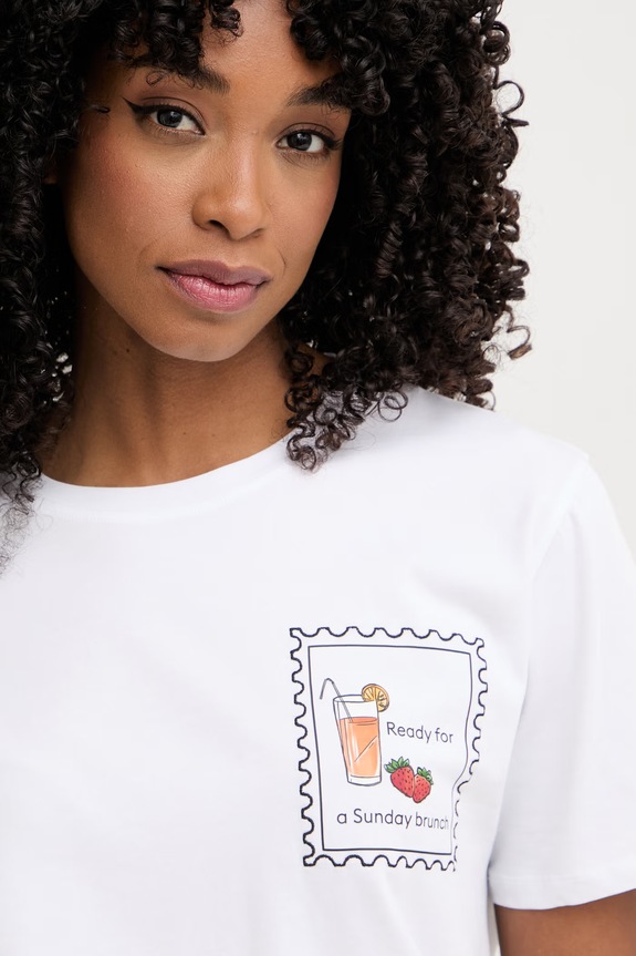 Marella t-shirt γυναικείο βαμβακερό με ελαστάνη Emme by Marella λευκό 2615971072200