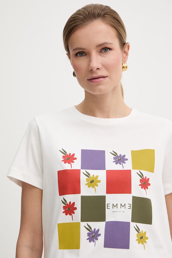 Marella tricou pentru femei, din bumbac Emme by Marella bej 2615971092200
