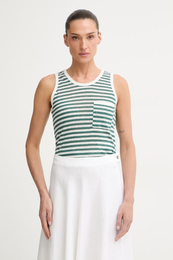 iBlues τοπ γυναικείο λινό VICARIO πράσινο 2617941032200