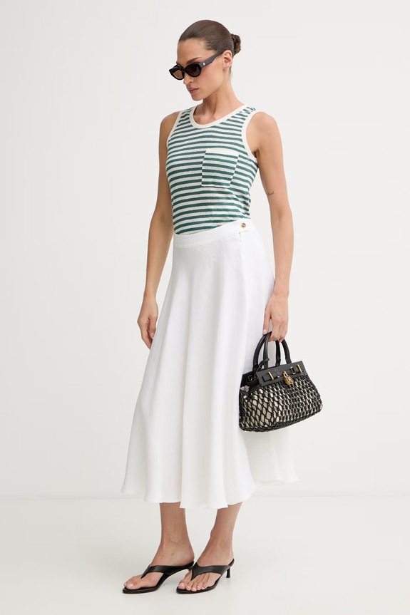 iBlues τοπ γυναικείο λινό VICARIO 2617941032200 πράσινο SS26