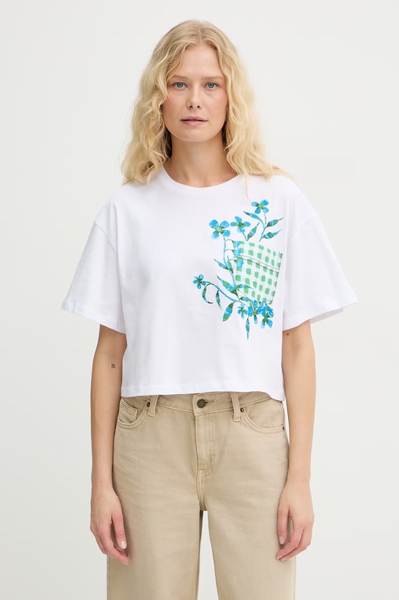 iBlues t-shirt damski bawełniany ELODIA biały 2617971062200