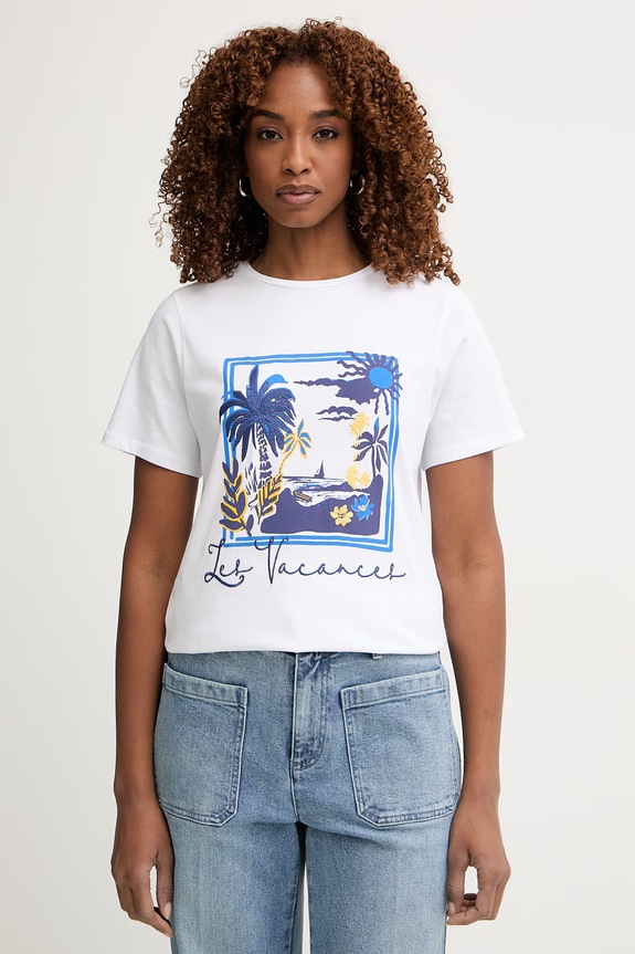 iBlues t-shirt damski bawełniany PEPE biały 2617971072200