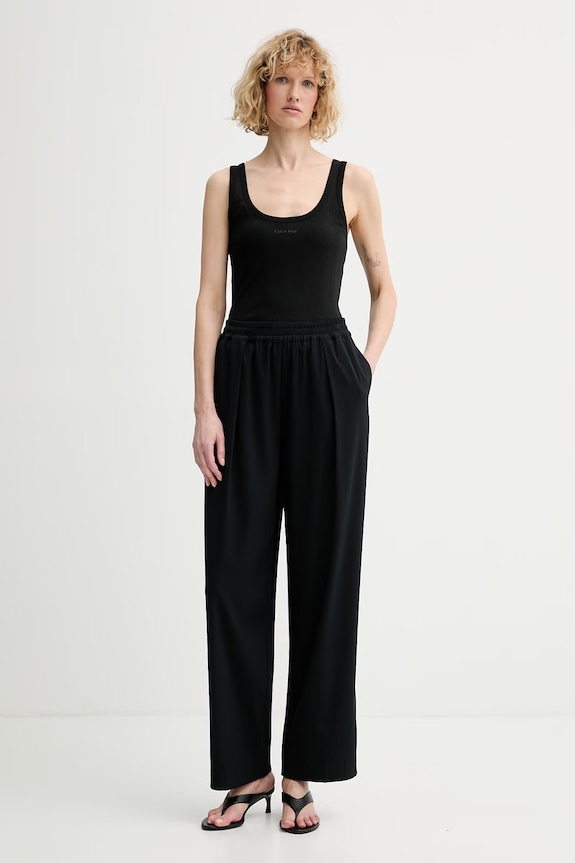 Calvin Klein top dámsky bavlnený s elastanom LV044F210G čierna SS26