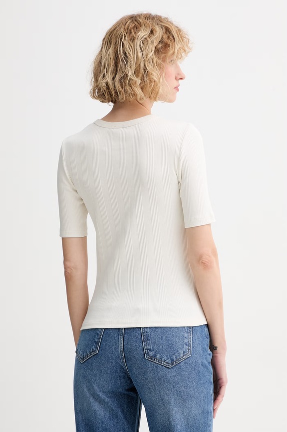 Oblečenie Calvin Klein basic tričko dámske bavlnené s elastanom LV044F211G béžová