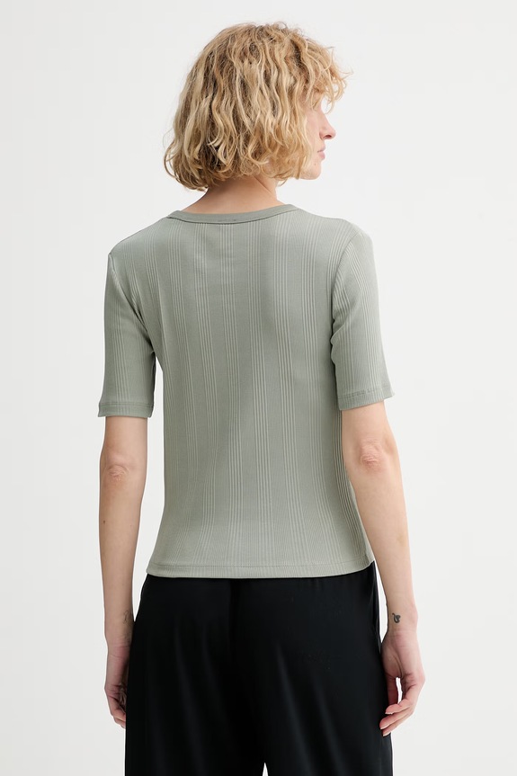 Oblečenie Calvin Klein basic tričko dámske bavlnené s elastanom LV044F211G zelená