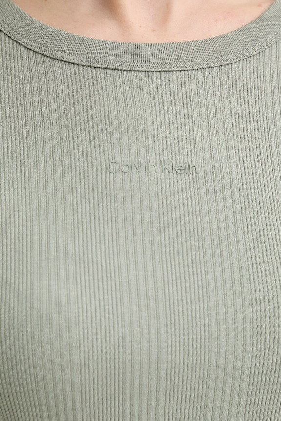 Calvin Klein basic tričko dámske bavlnené s elastanom LV044F211G zelená