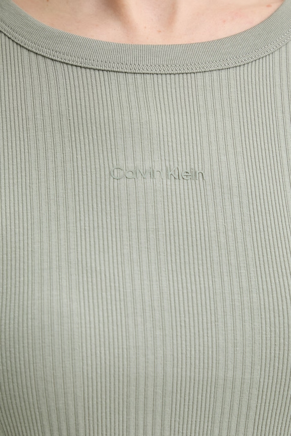 Calvin Klein basic tričko dámske bavlnené s elastanom LV044F211G zelená