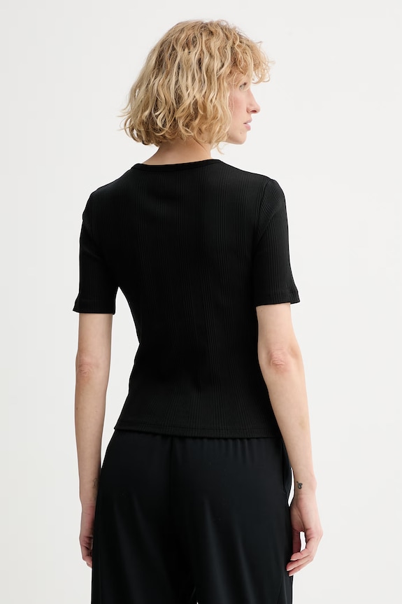 Calvin Klein basic tričko dámske bavlnené s elastanom LV044F211G čierna SS26