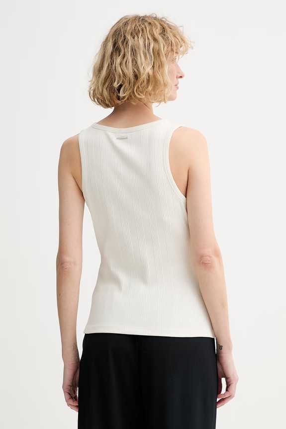 Oblečenie Calvin Klein top dámsky bavlnený s elastanom LV044F213G béžová