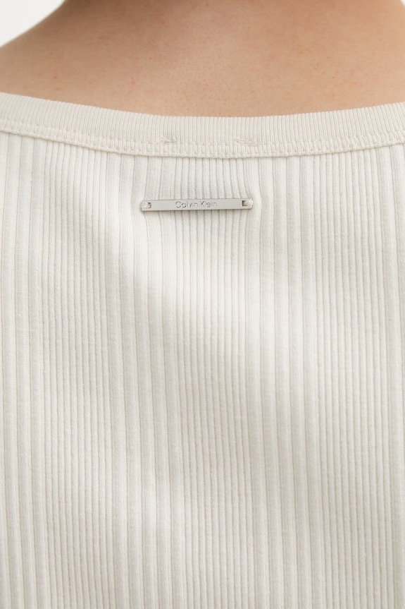 Calvin Klein top dámsky bavlnený s elastanom LV044F213G béžová