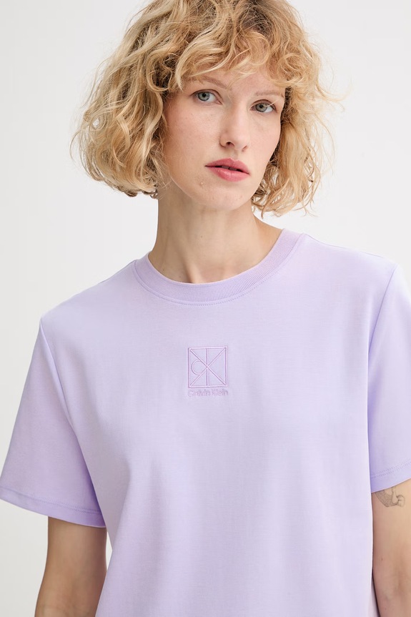 Calvin Klein t-shirt γυναικείο βαμβακερό μωβ LV044D202G
