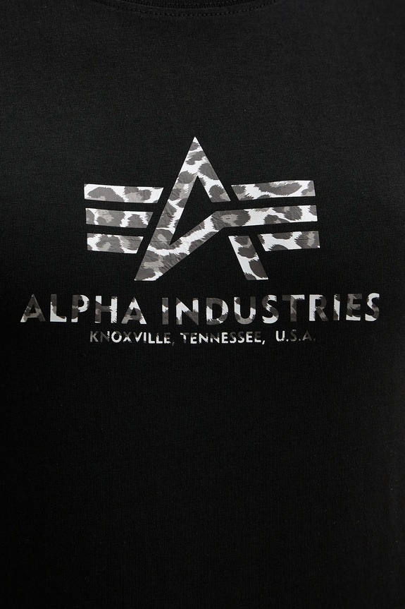 Βαμβακερό μπλουζάκι Alpha Industries Basic BL Mirror Leo W 196051ML