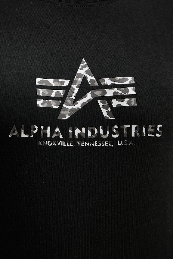 Βαμβακερό μπλουζάκι Alpha Industries Basic BL Mirror Leo W 196051ML