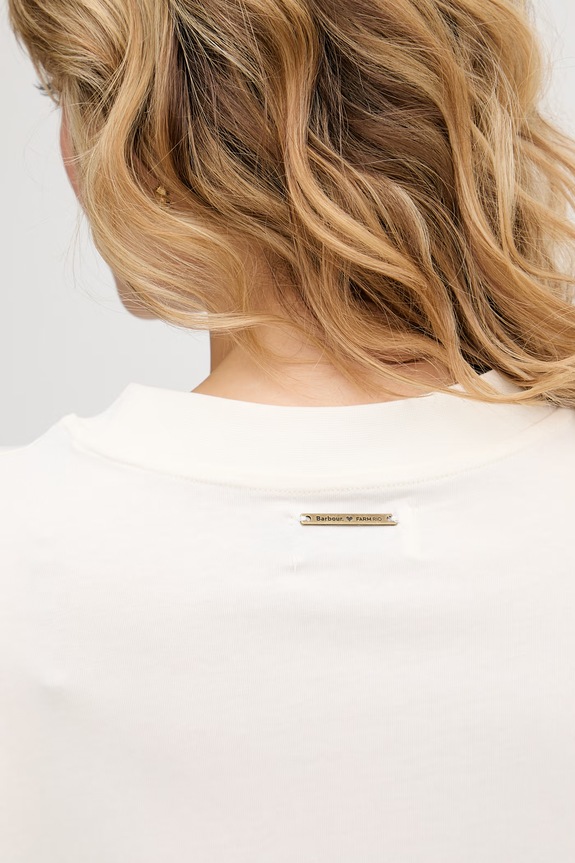 Barbour t-shirt γυναικείο βαμβακερό x Farm Rio LTS0736 μπεζ