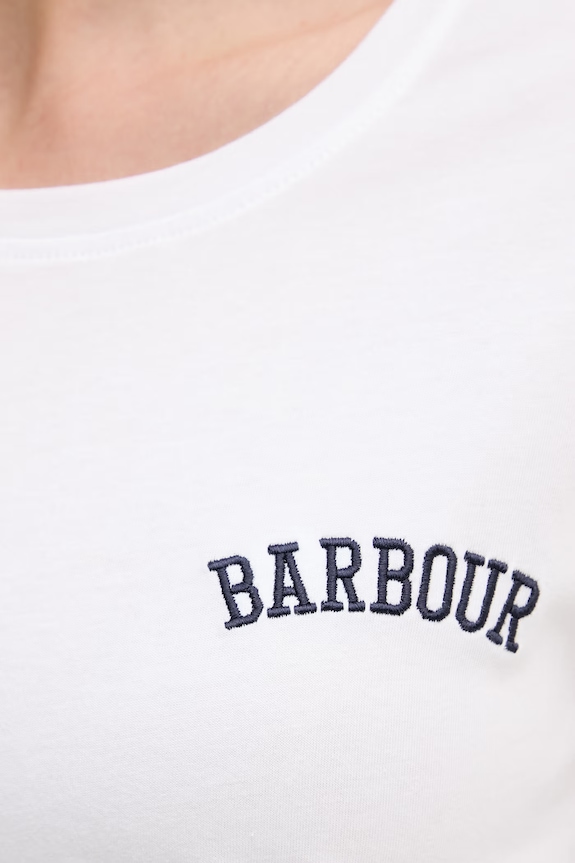 Bavlnené tričko Barbour LTS0718 biela