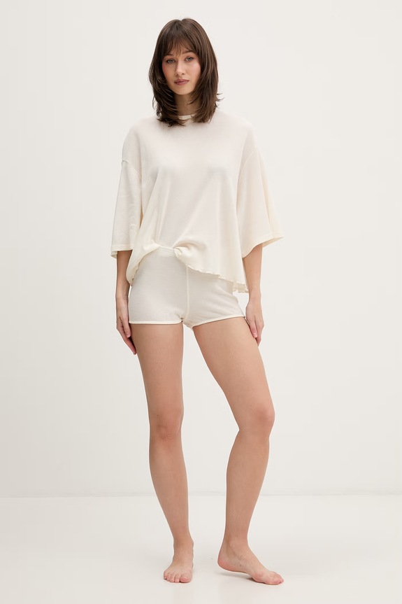 American Vintage πλεκτό t-shirt γυναικείο βαμβακερό ATA02A μπεζ SS26