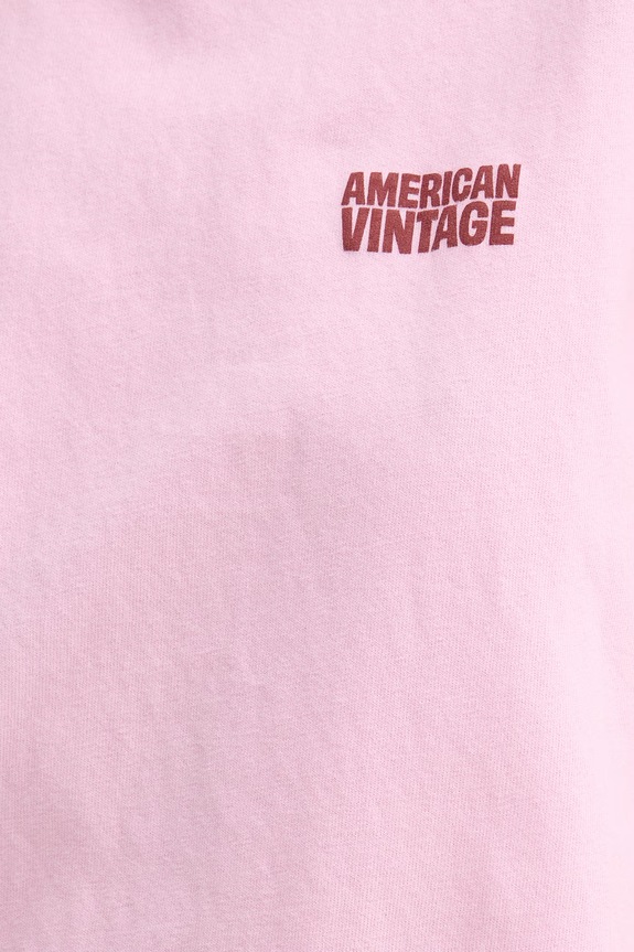 American Vintage t-shirt bawełniany YKO02C różowy